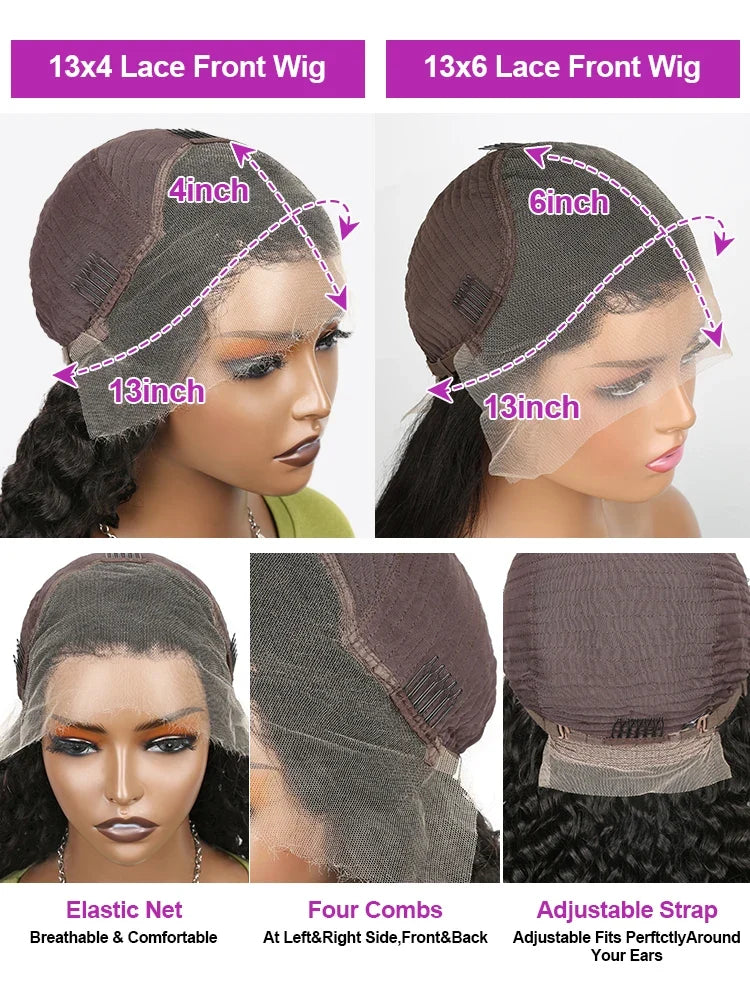 Water Wave Lace Front Curly Wigs